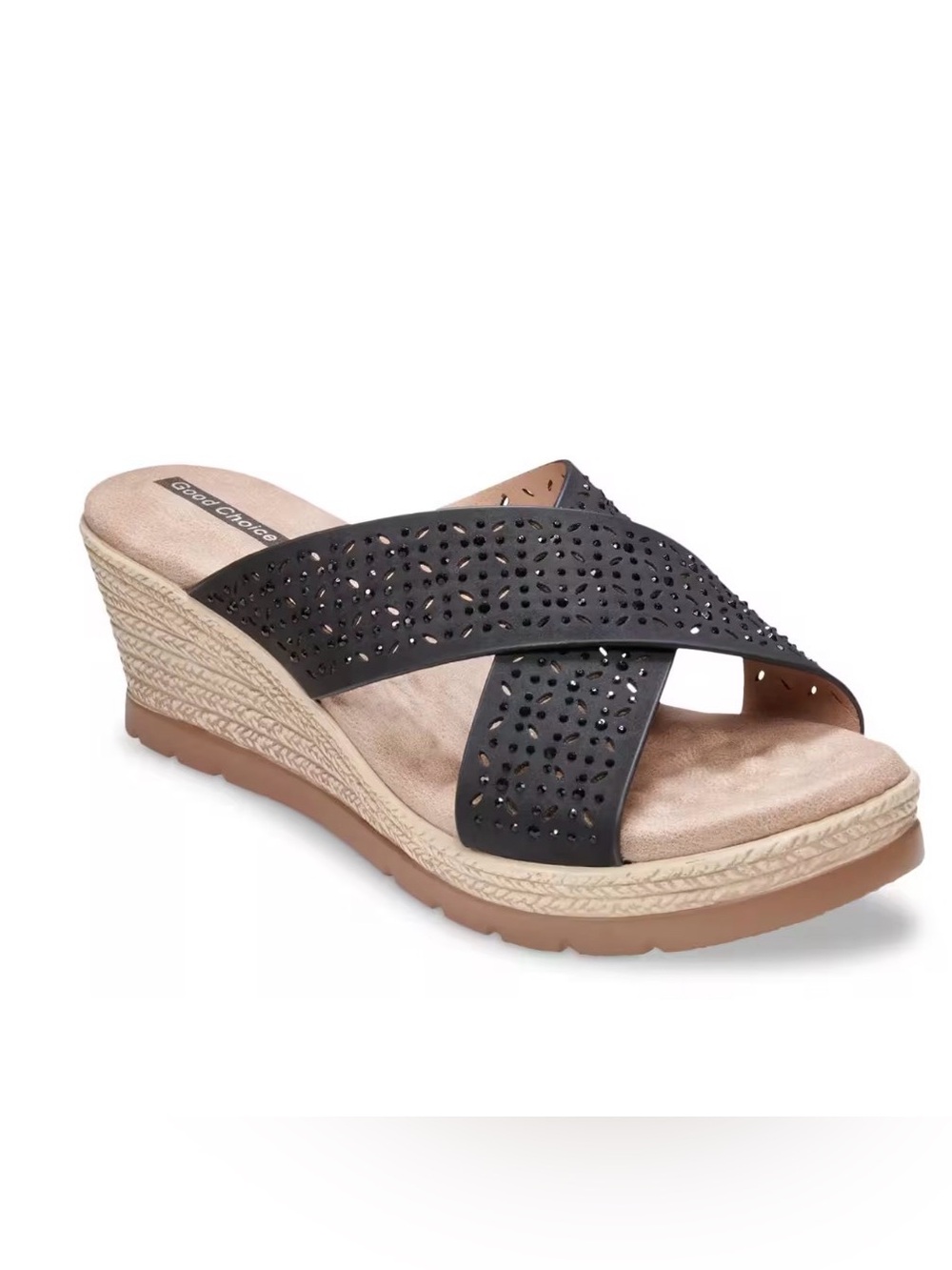 GC Shoes Women's Malia
Embellished Wedge Sandals, Black Size 7 - G.C. Shoes NIB - Picture 3 of 11